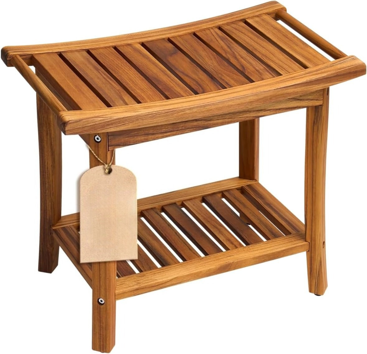 22 Inch 2-Tier Teak Shower Bench