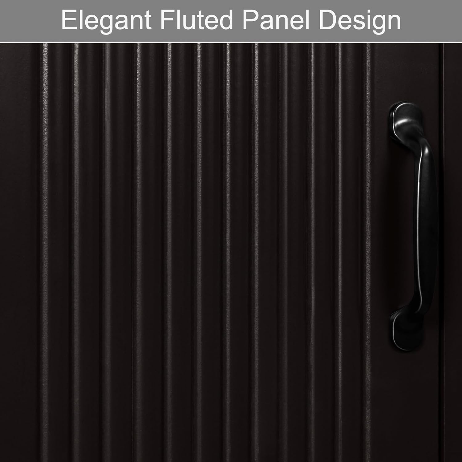 Espresso Fluted Slim Tall Linen Storage Cabinet