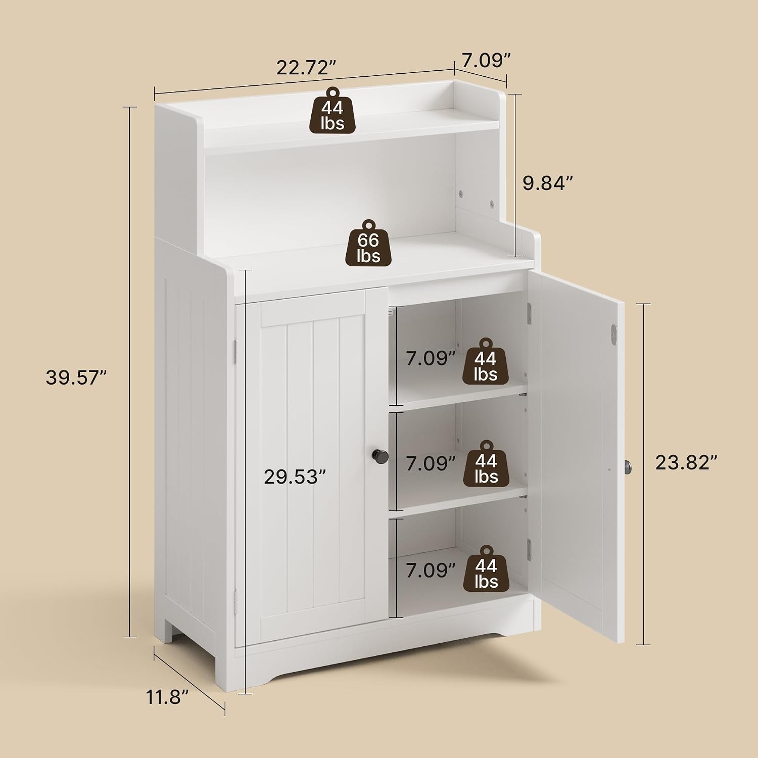 White Bathroom Storage Cabinet Set