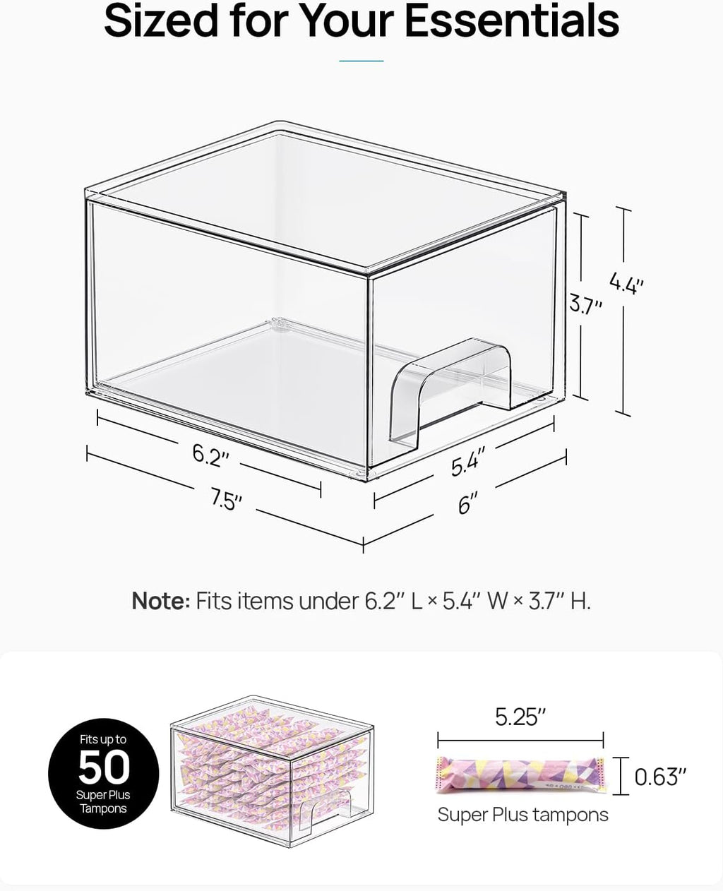 Small Stackable Acrylic Storage Drawers