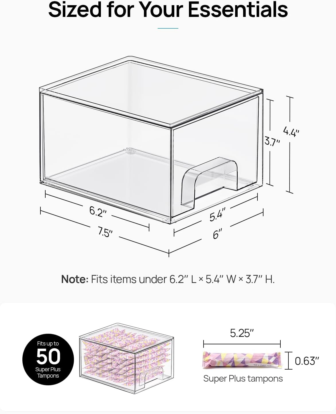 Small Stackable Acrylic Storage Drawers