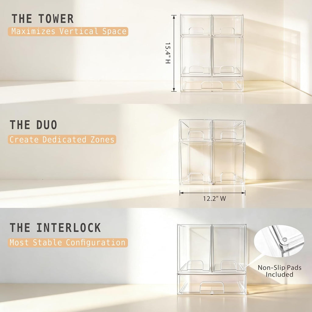 Stackable Acrylic Bottle Organizer