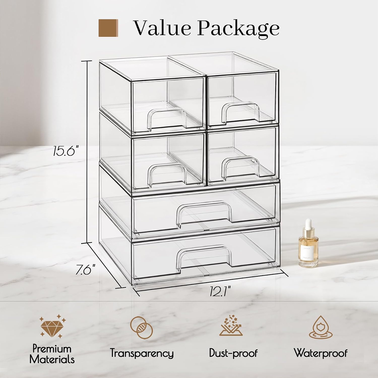 Stackable Acrylic Storage Drawers