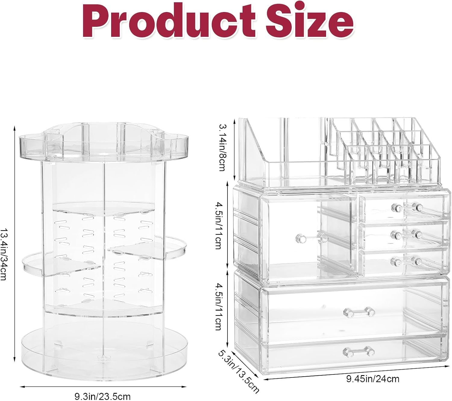 Rotating Acrylic Makeup Organizer