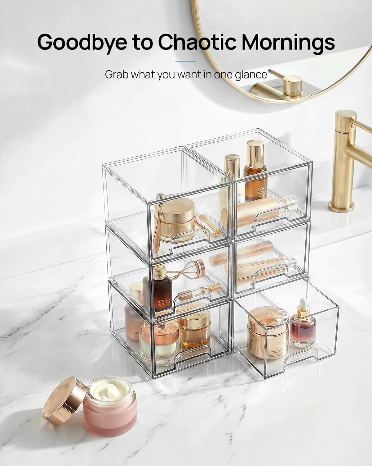 Small Stackable Acrylic Storage Drawers