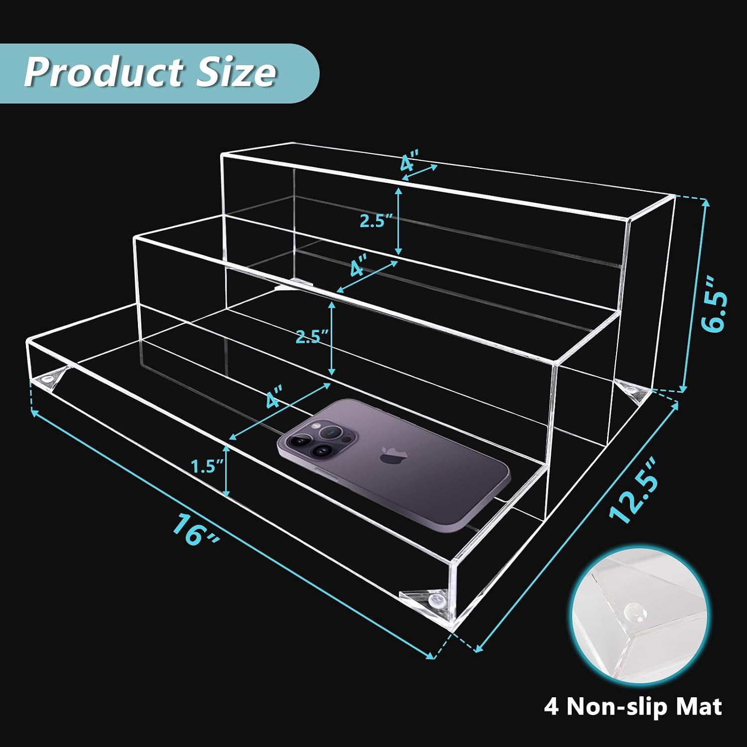 3-Tier Clear Acrylic Bar Shelf