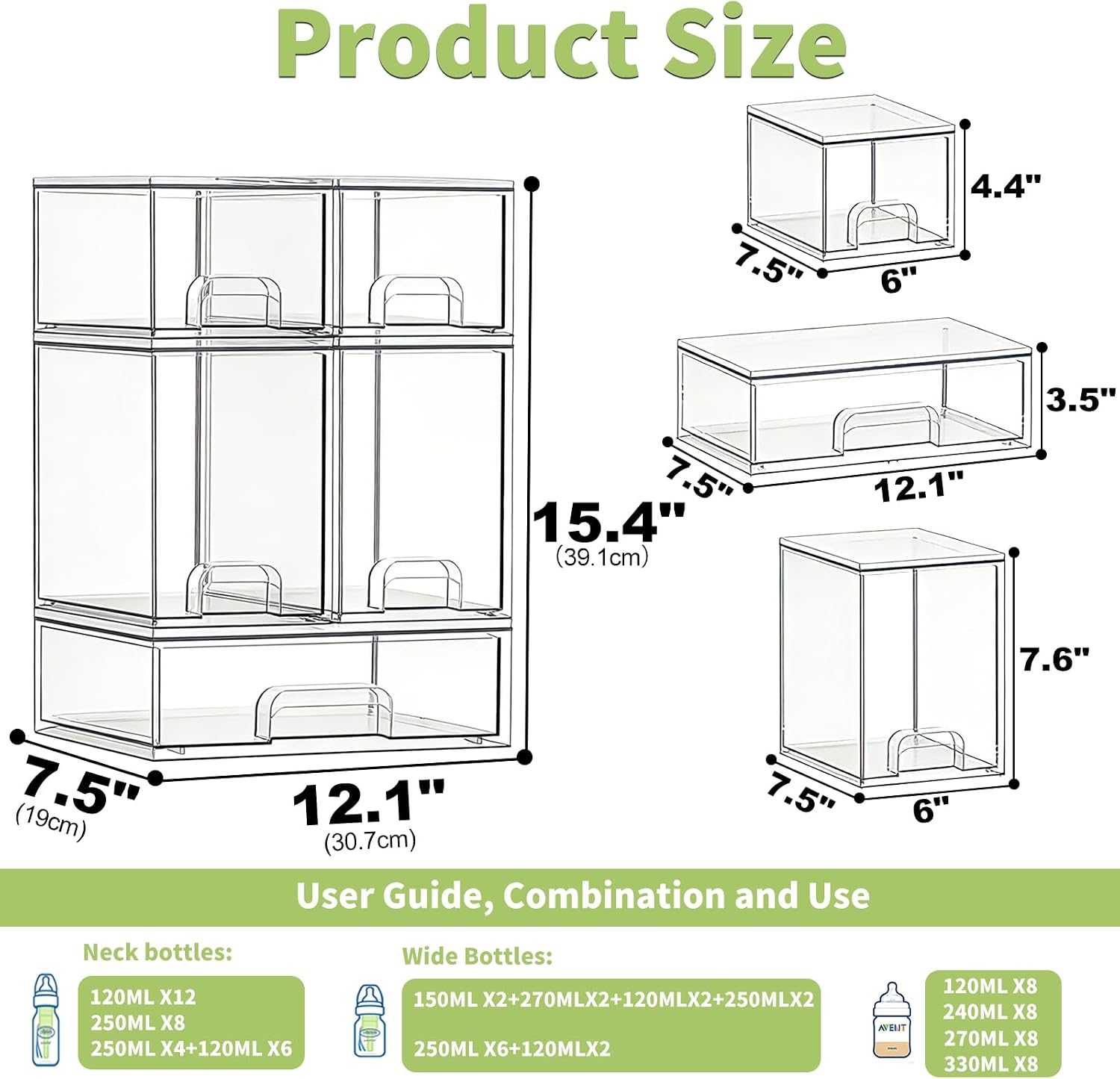 Acrylic Baby Bottle Storage Drawers
