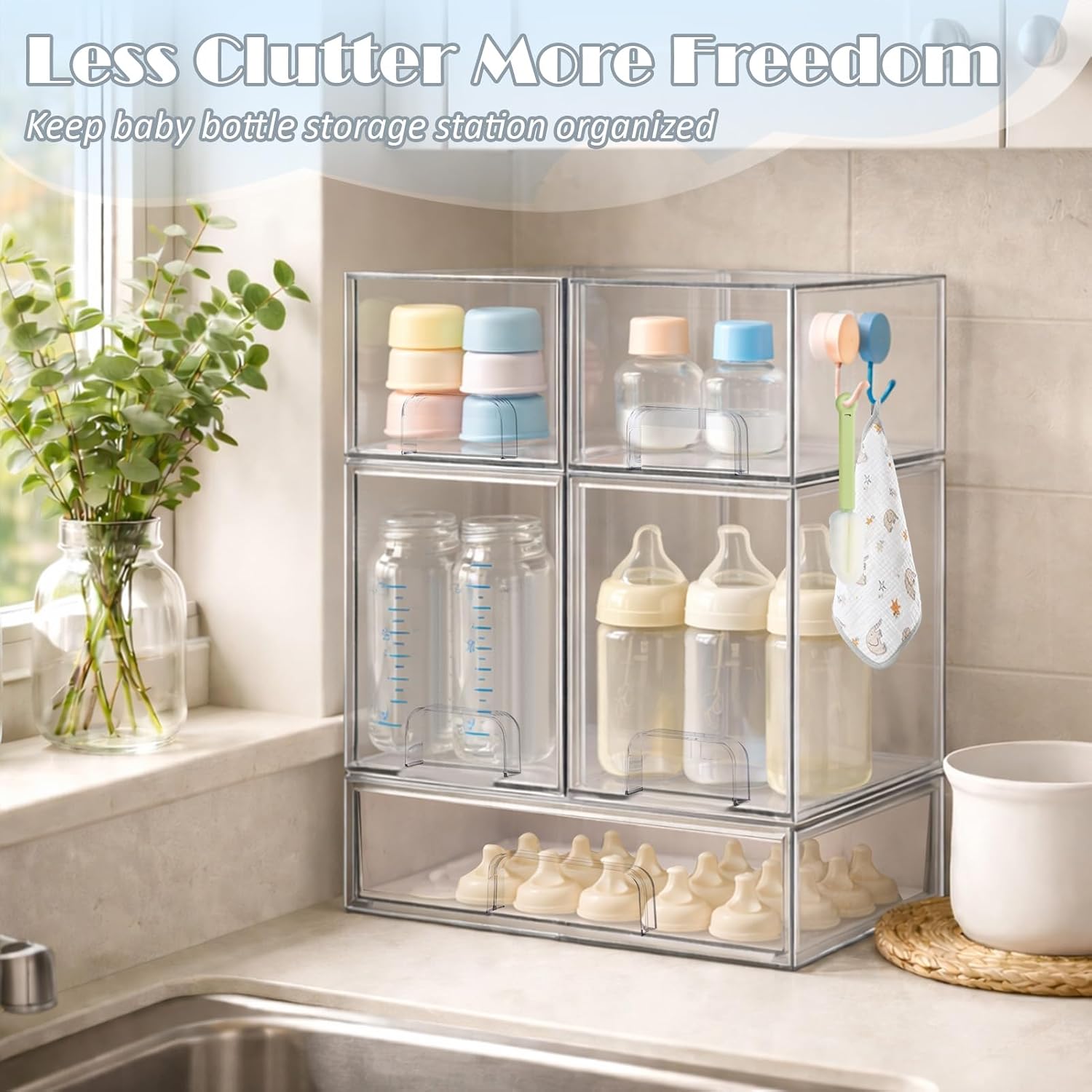 Acrylic Baby Bottle Storage Drawers