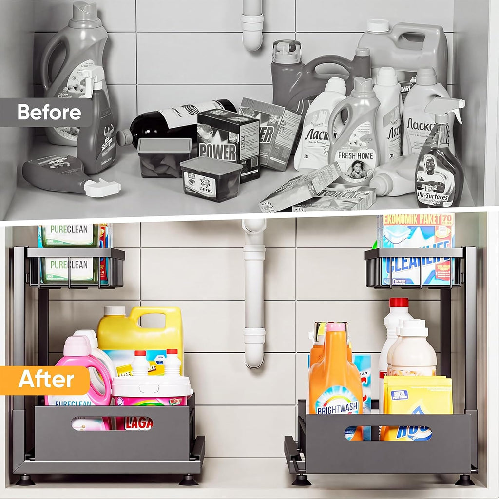 L-Shaped Heavy Duty Under Sink Organizer
