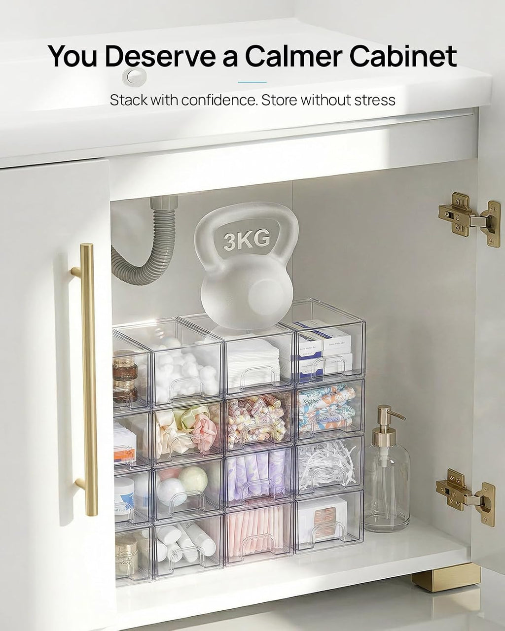 Small Stackable Acrylic Storage Drawers