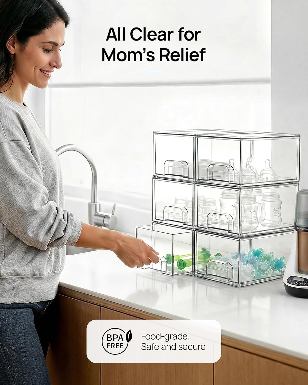 Small Stackable Acrylic Storage Drawers