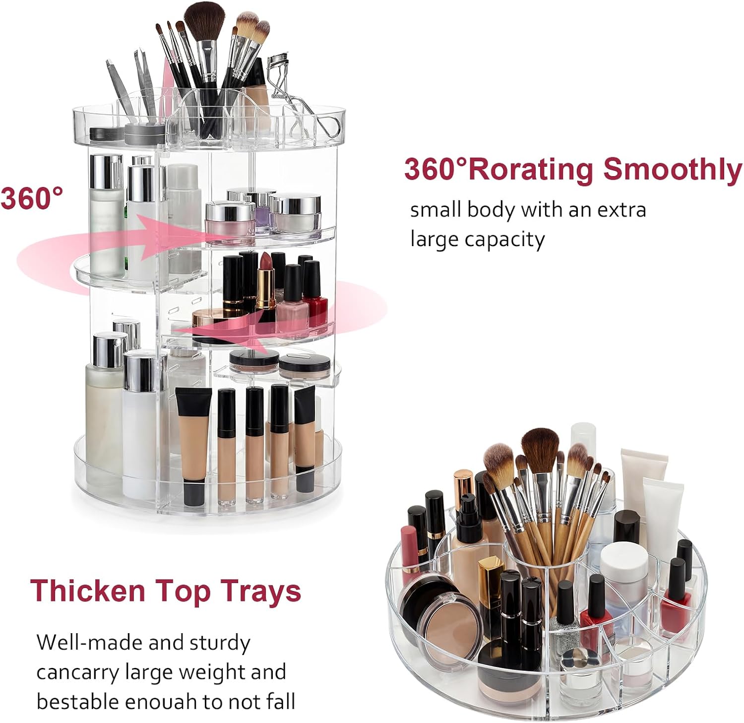 Rotating Acrylic Makeup Organizer