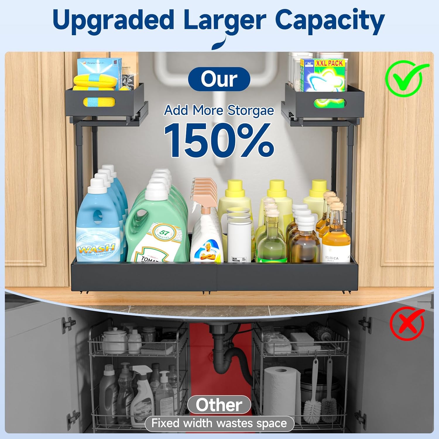 Expandable 2-Tier Under Sink Organizer