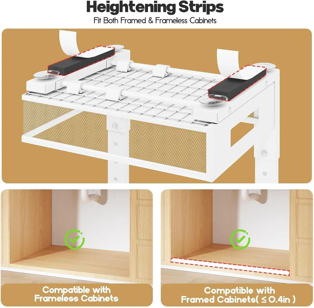 White Dual Pull Out Under Sink Organizer