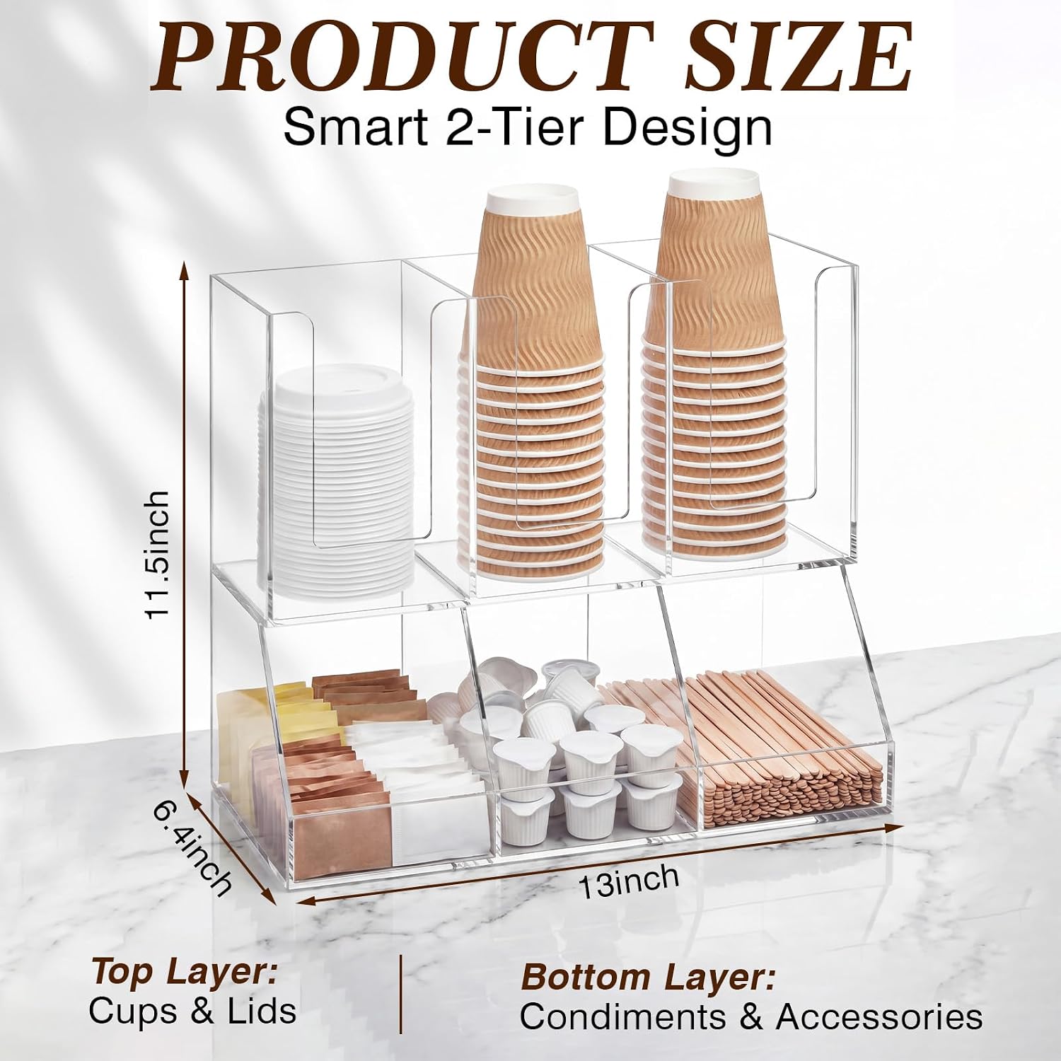 Acrylic Coffee Cup Lid Organizer