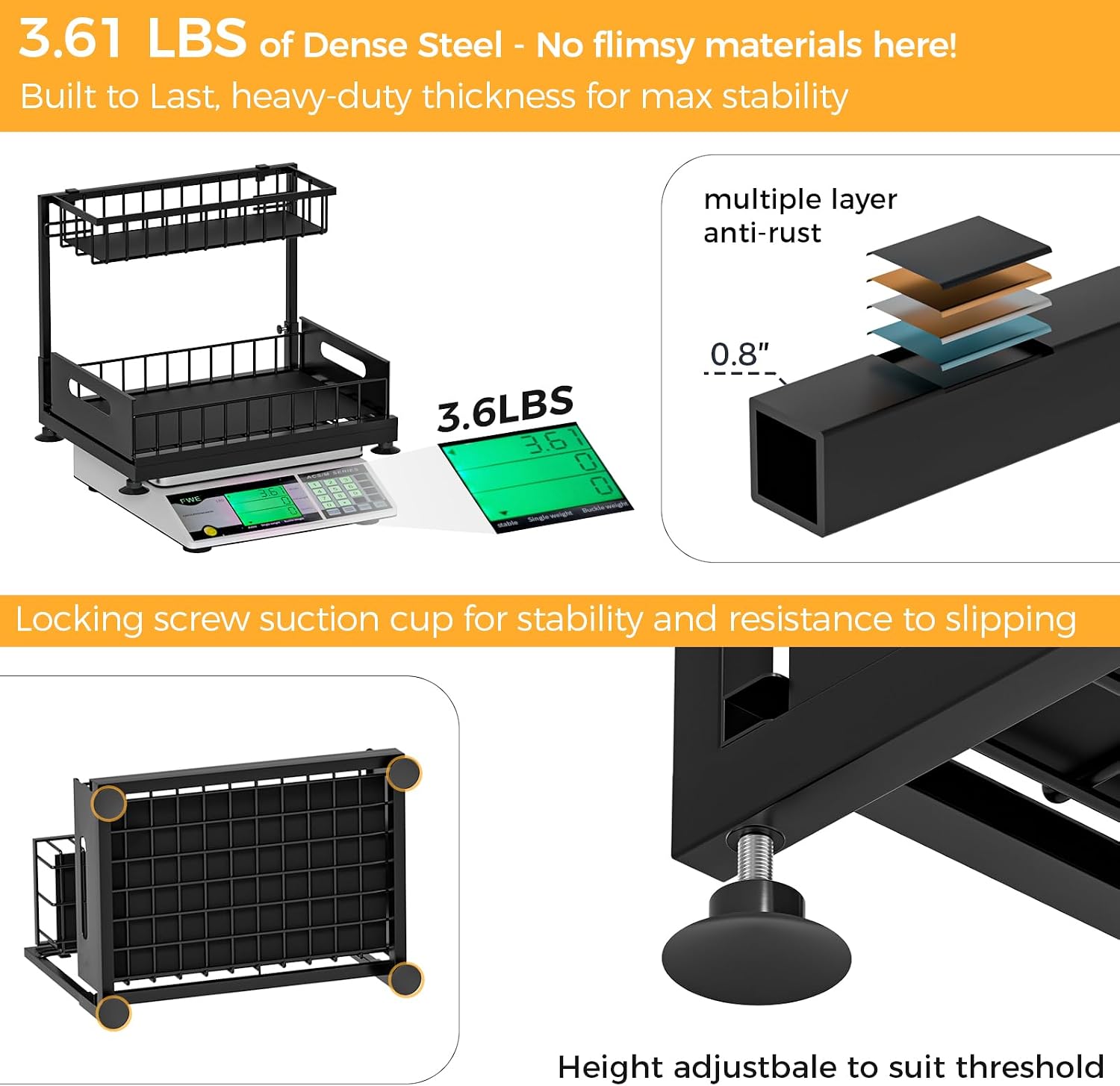L-Shaped Heavy Duty Under Sink Organizer