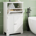 Pure White Freestanding Glass Drawer Storage Cabinet