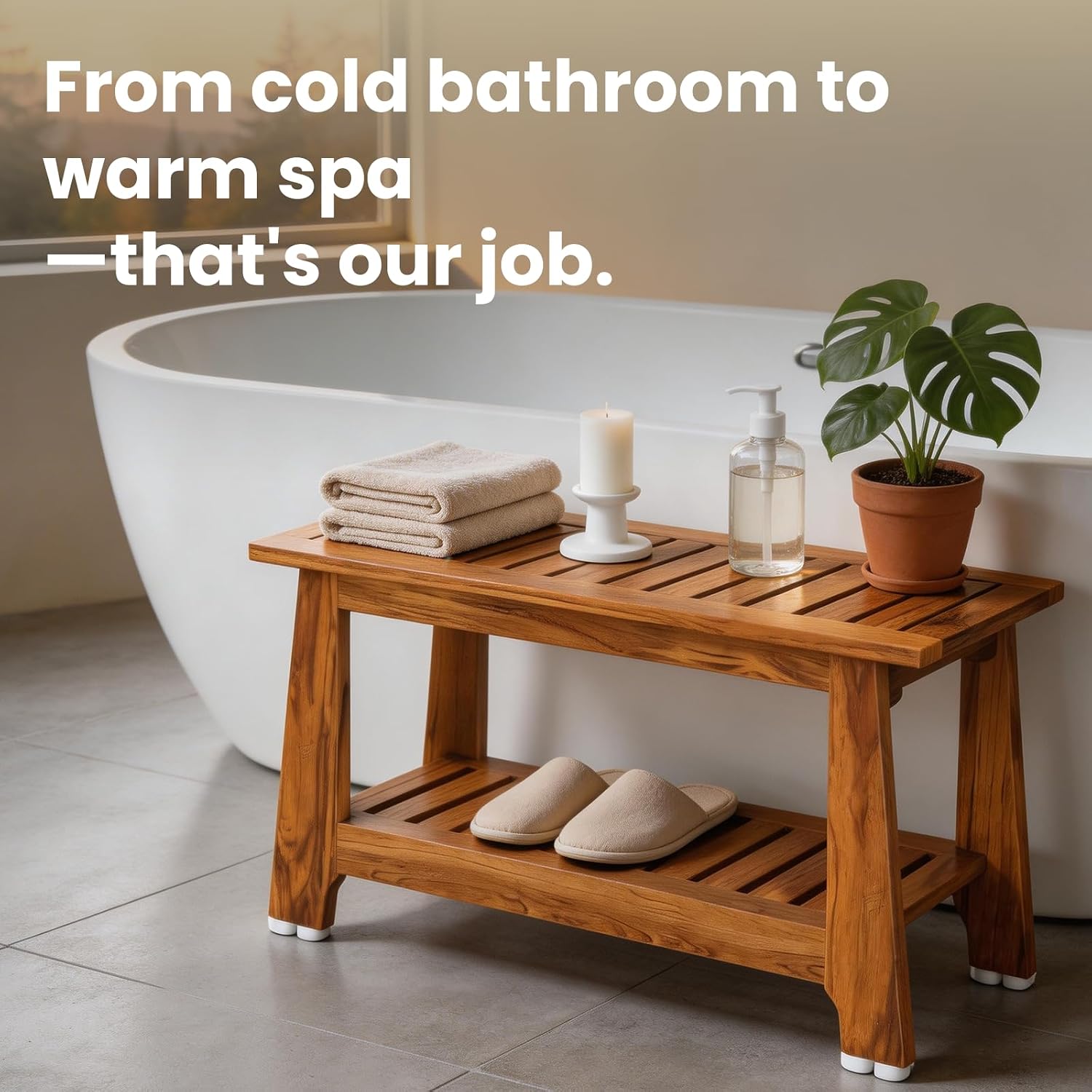 Commercial Teak Shower Bench