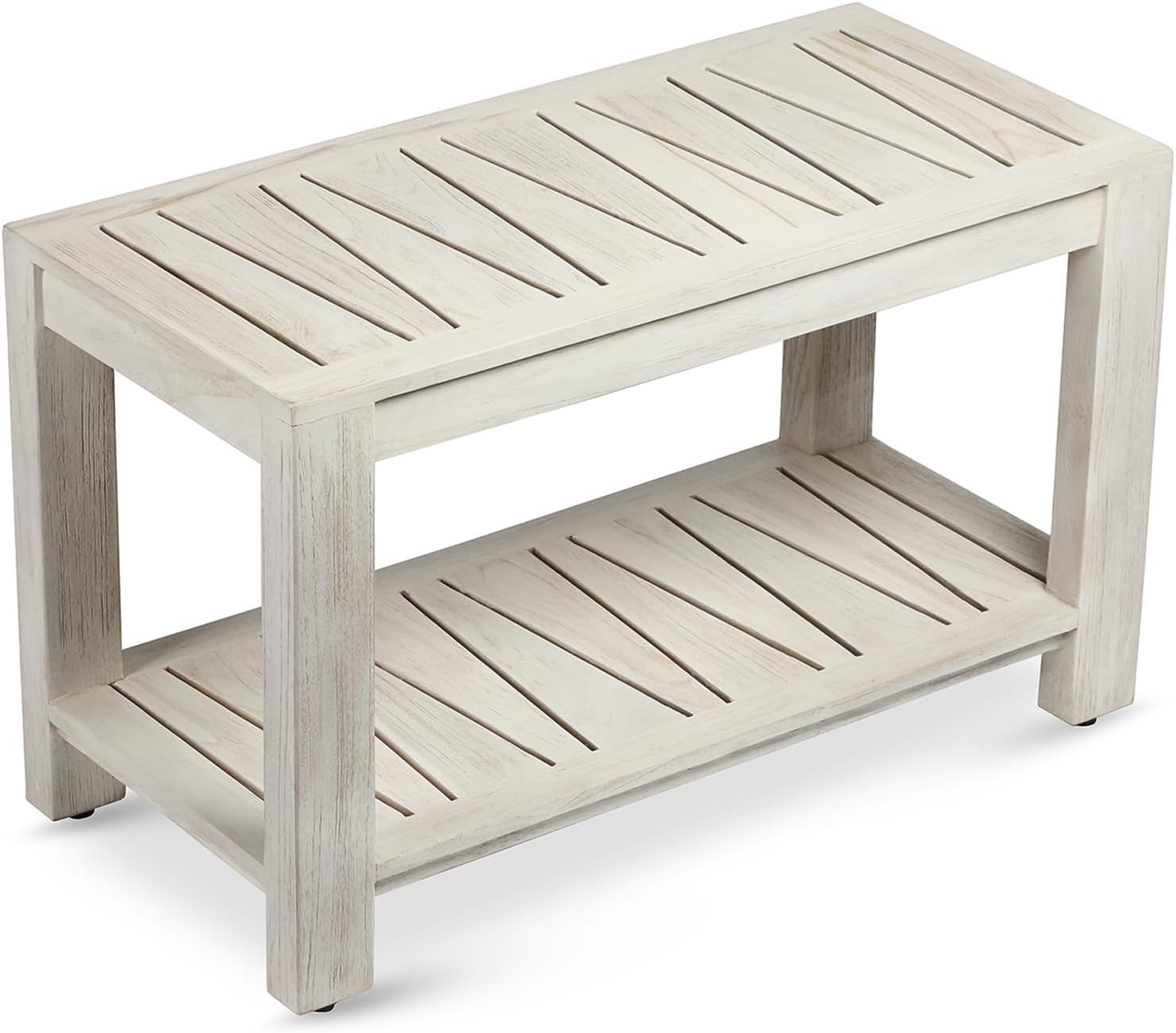 Grey Teak Shower Bench