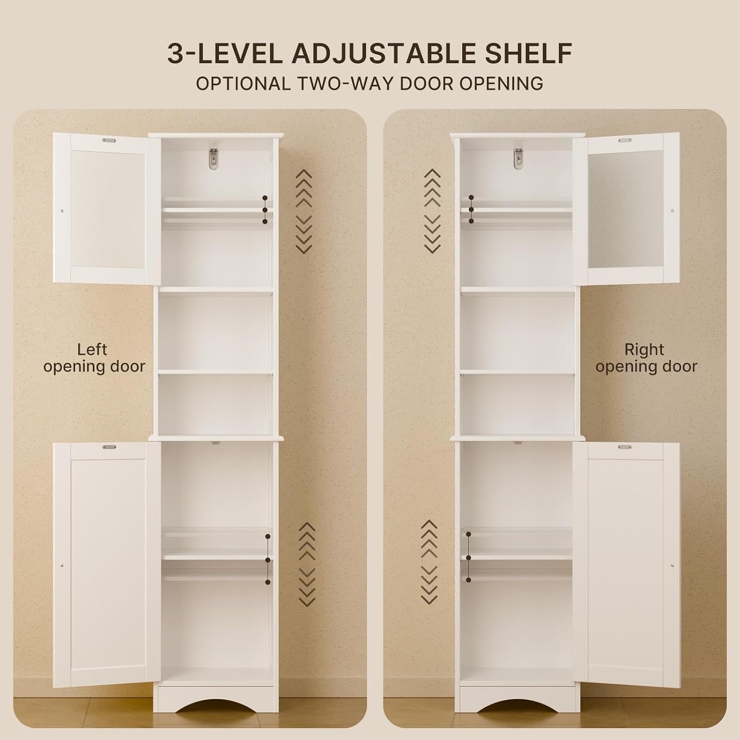 White Bathroom Storage Cabinet Set