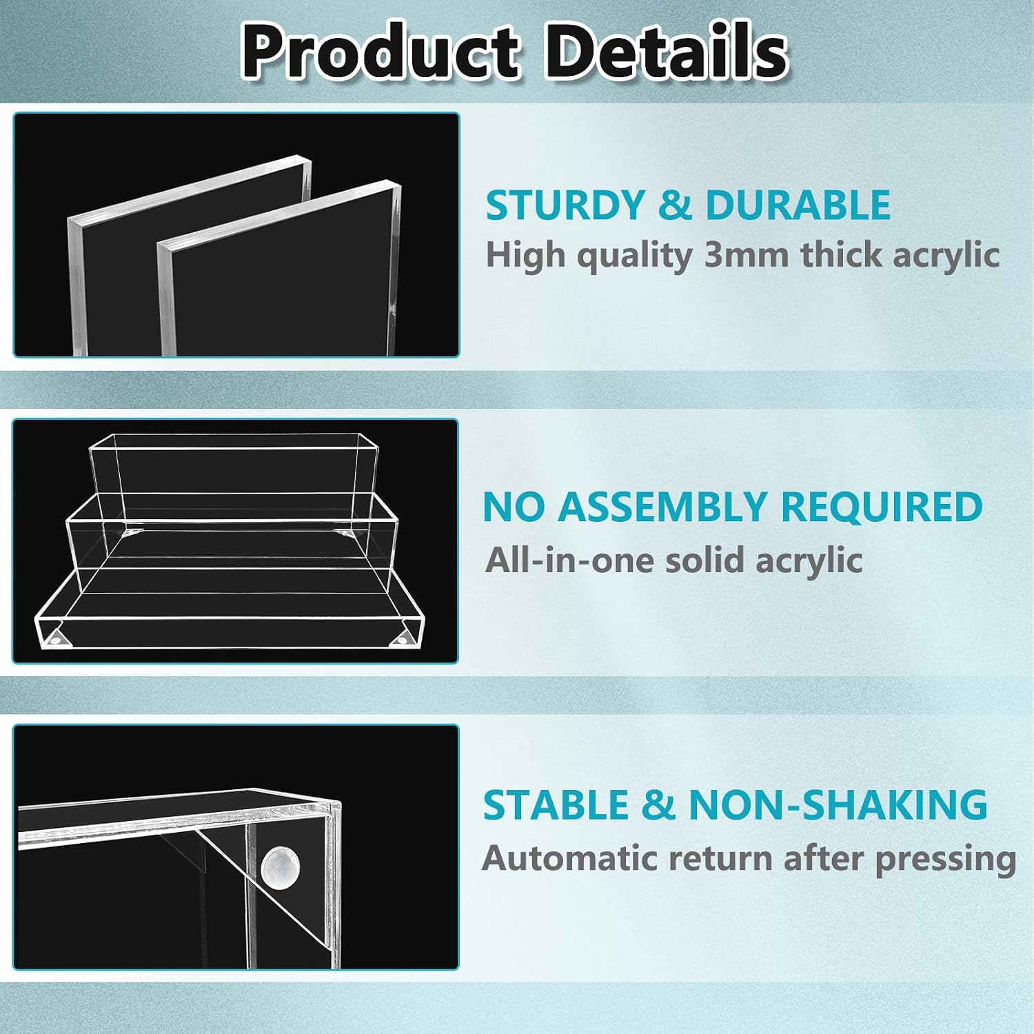 3-Tier Clear Acrylic Bar Shelf