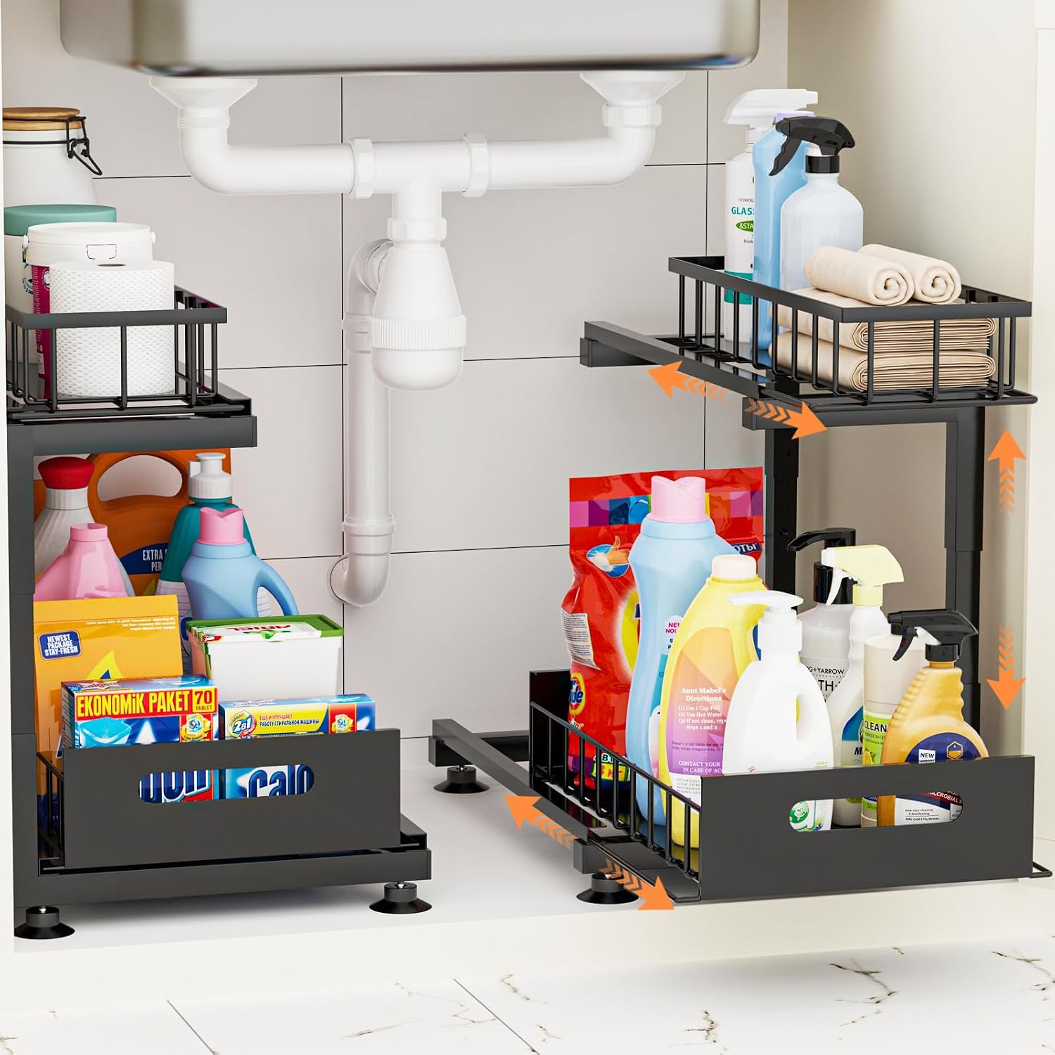 Heavy Duty Adjustable Under Sink Organizer