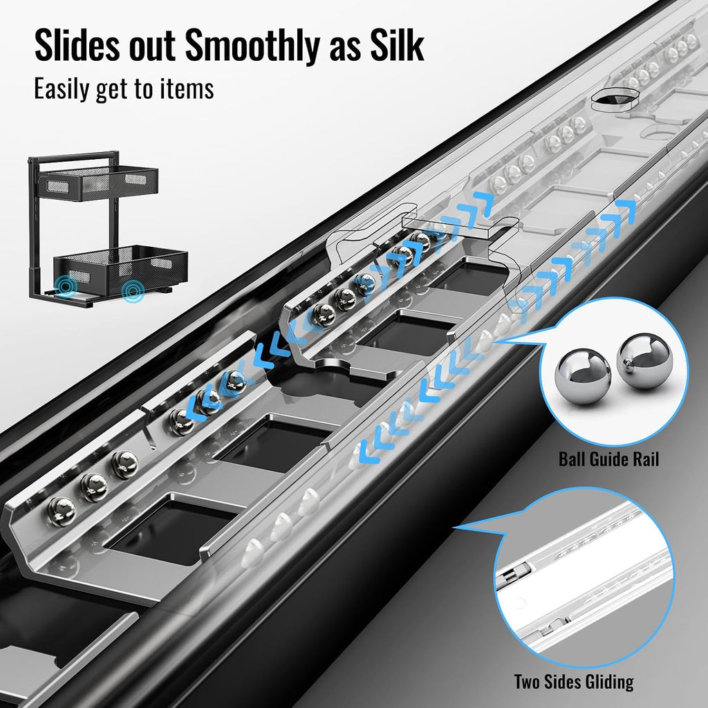 Sliding Metal Under Sink Organizer