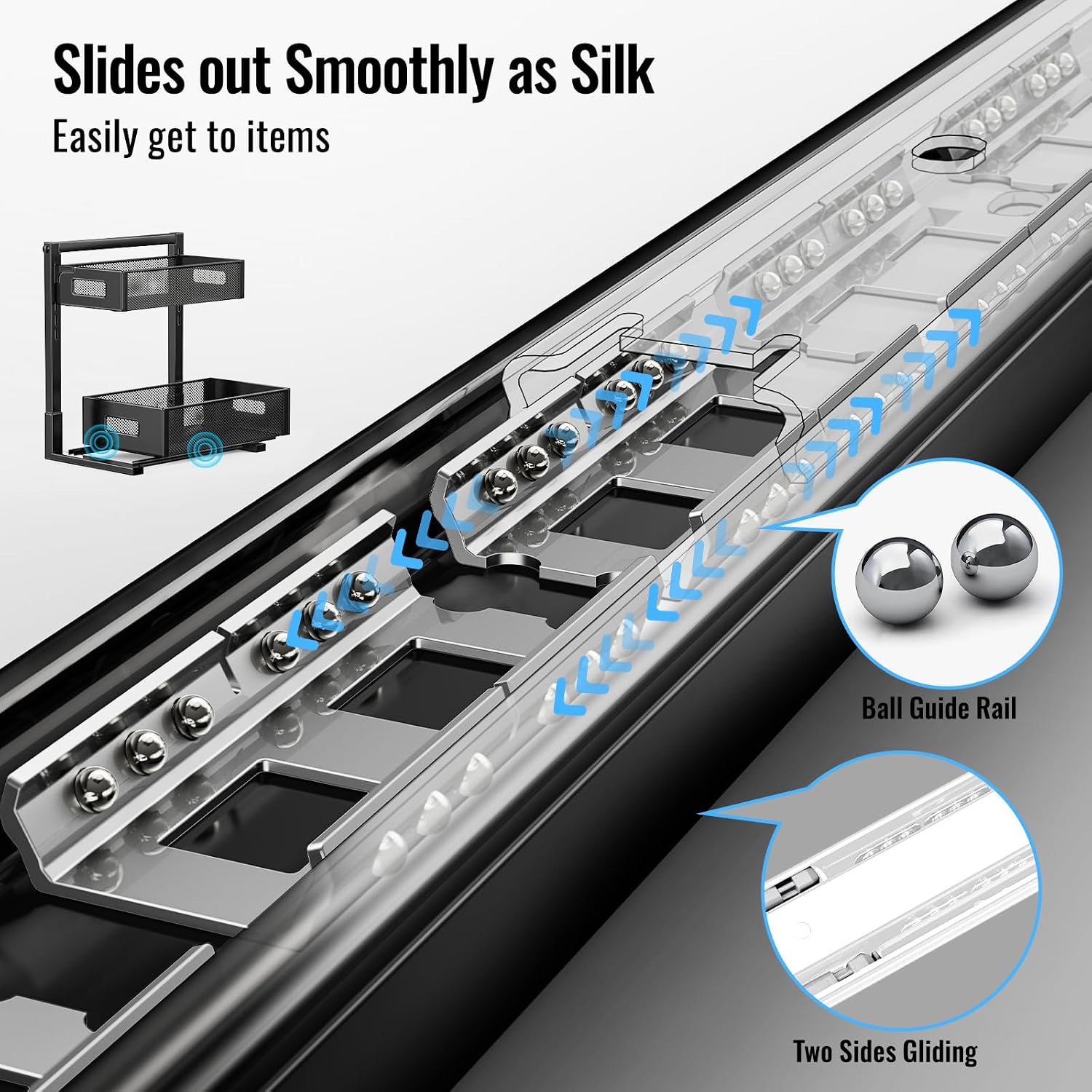Sliding Metal Under Sink Organizer