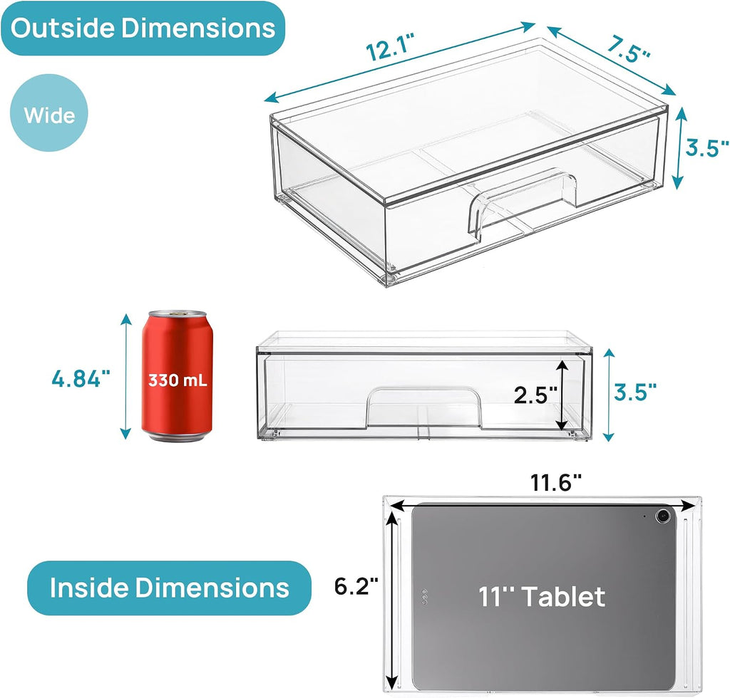 Stackable Acrylic Makeup Drawers