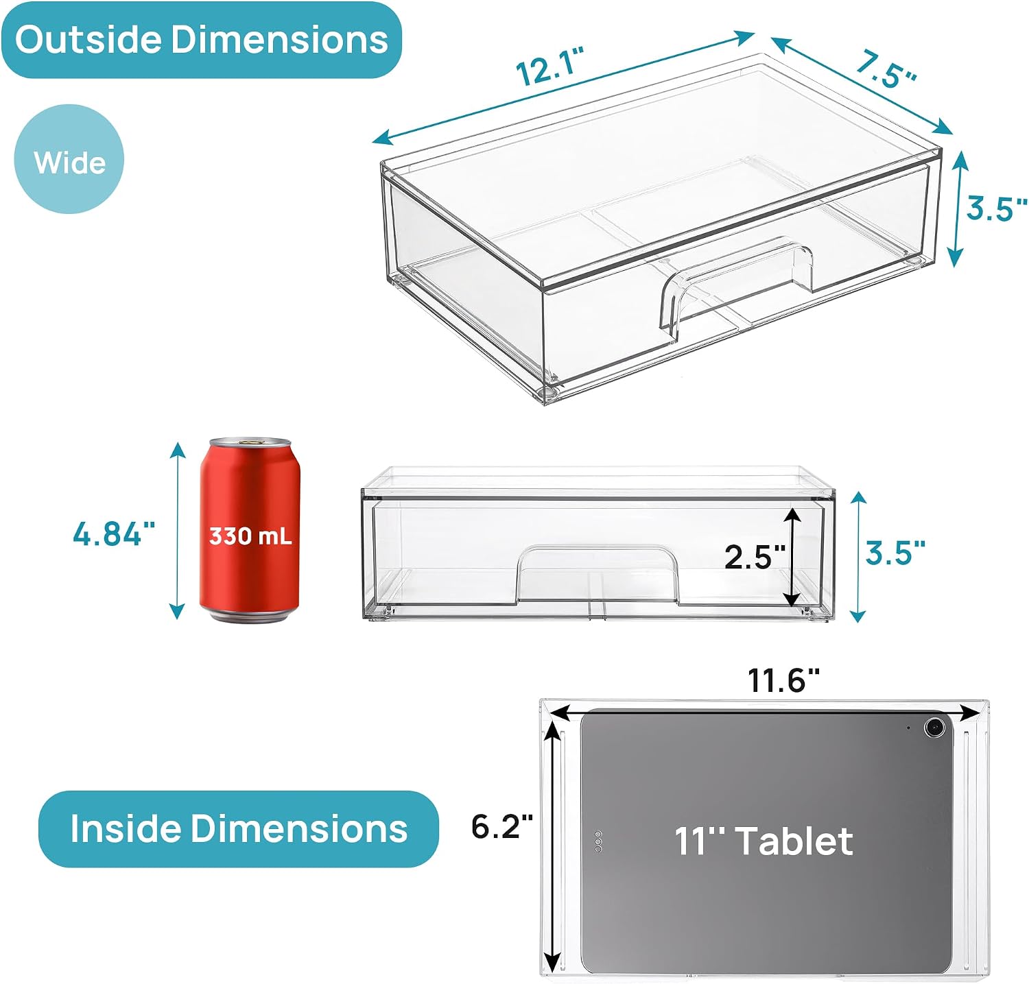 Stackable Acrylic Makeup Drawers