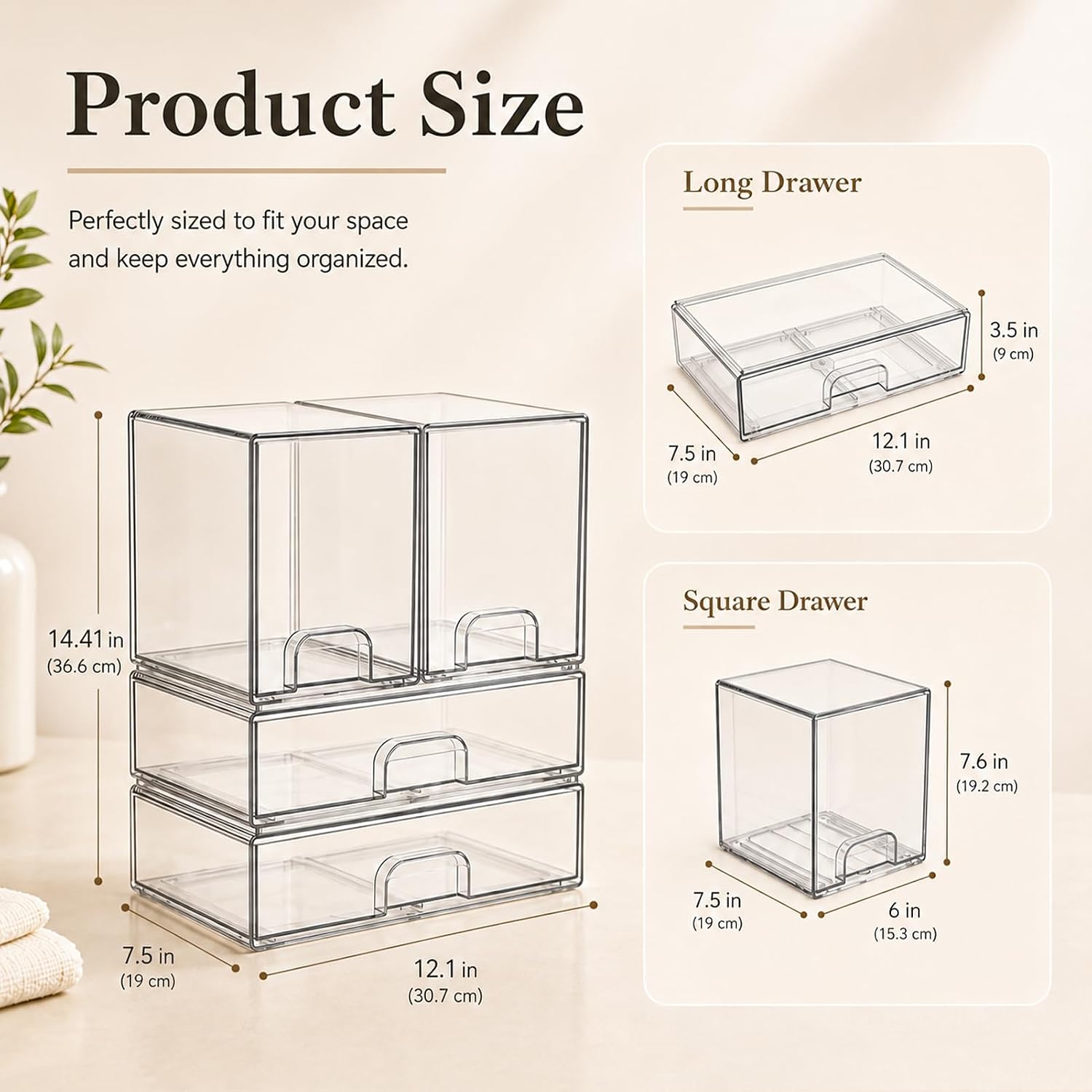 Stackable Acrylic Bottle Drawers