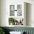 Cream White Wall Mount Over Toilet Storage Cabinet