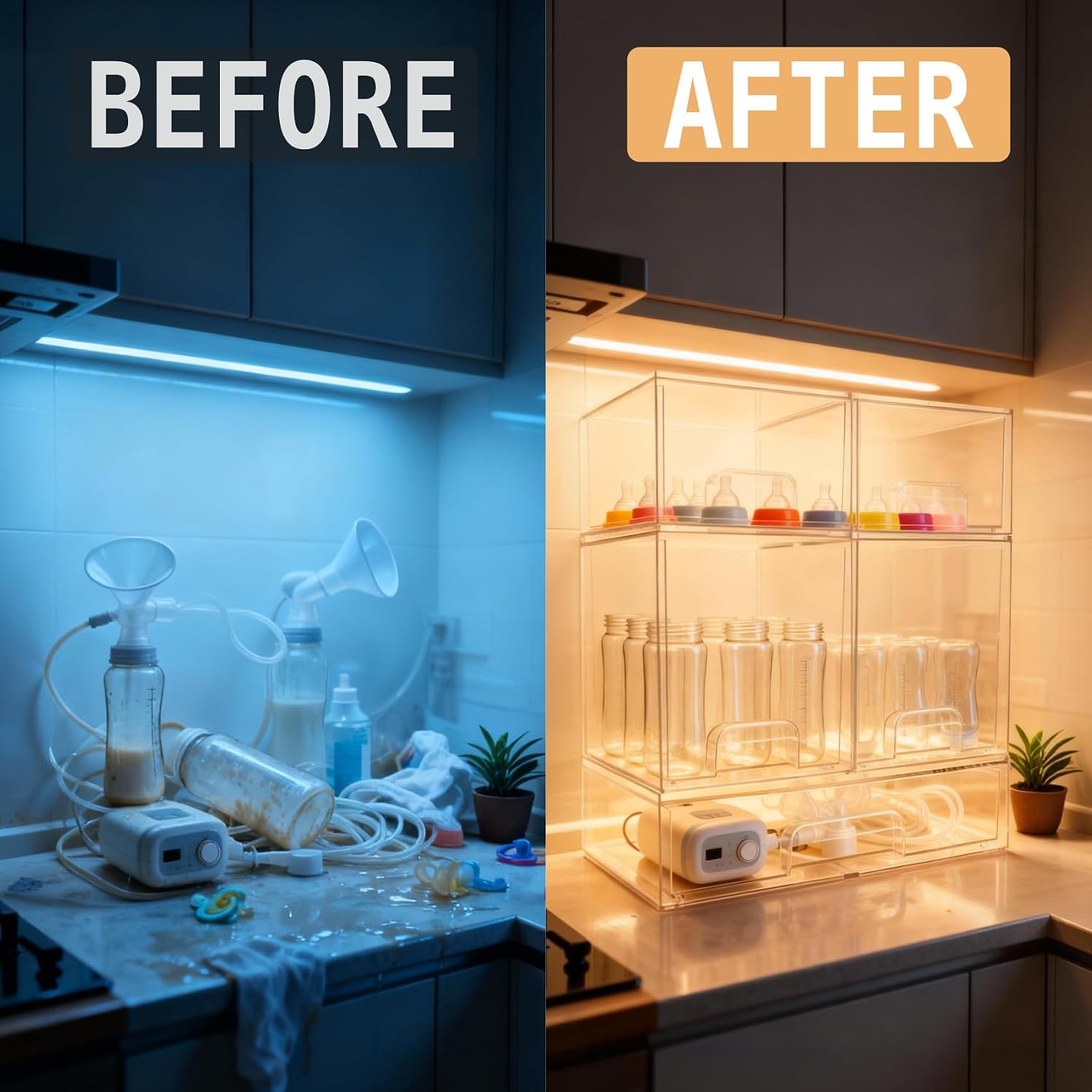Stackable Acrylic Bottle Organizer