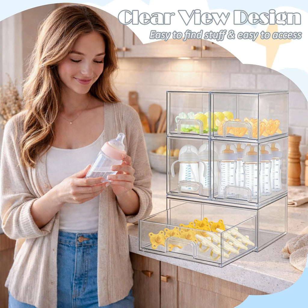 Acrylic Baby Bottle Storage Drawers