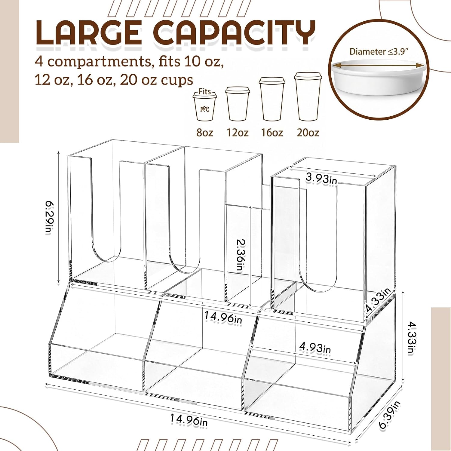 Adjustable Acrylic Cup Dispenser