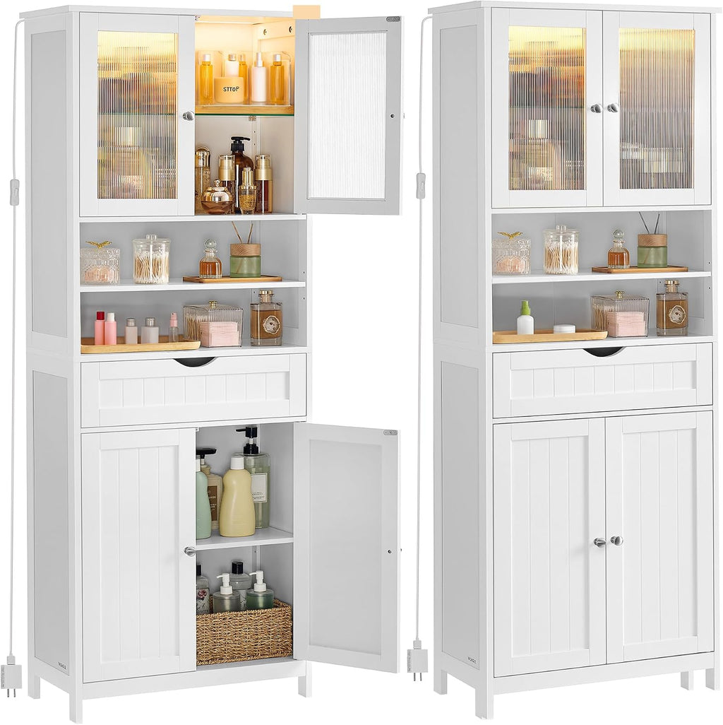 Cloud White LED Freestanding Storage Cabinet
