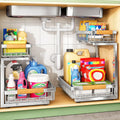 Silver 2-Tier Sliding Under Sink Organizer