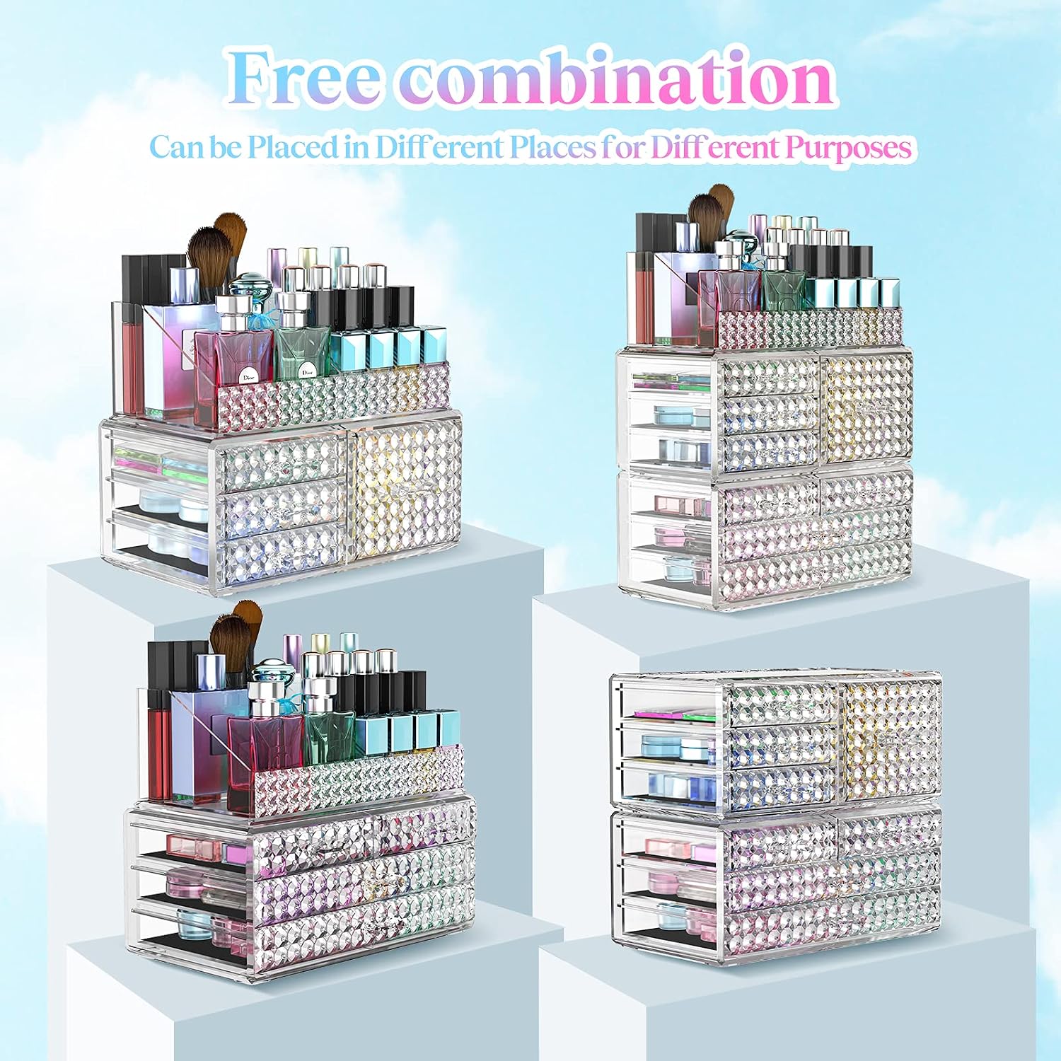 Stackable Acrylic Makeup Organizer