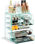 7-Drawer Teal Acrylic Makeup Organizer