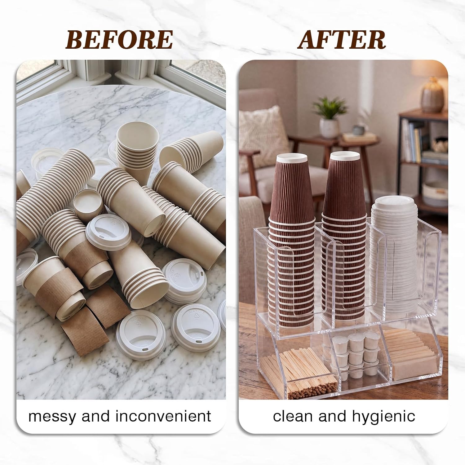 Acrylic Coffee Cup Lid Organizer