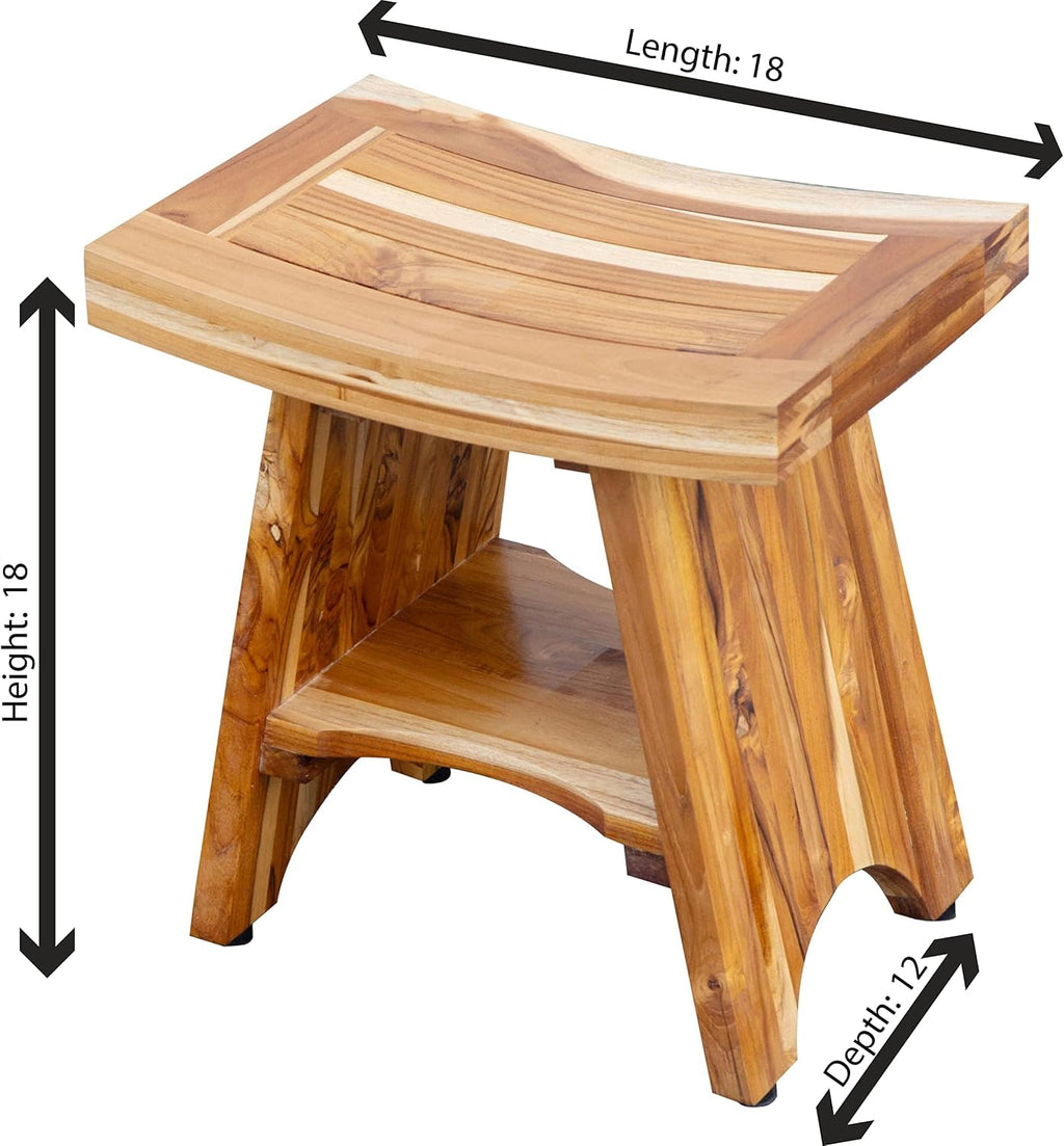 18 Inch Compact Teak Shower Bench