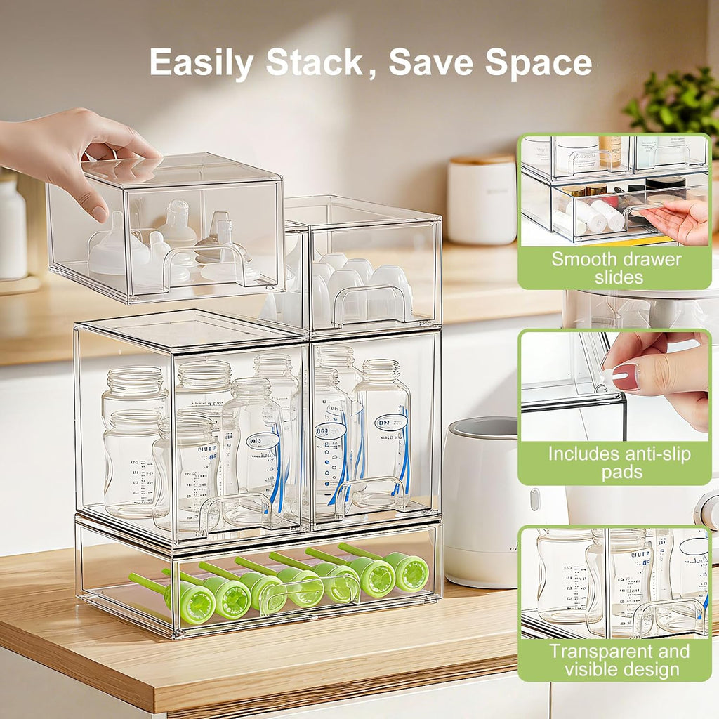 Acrylic Baby Bottle Storage Drawers
