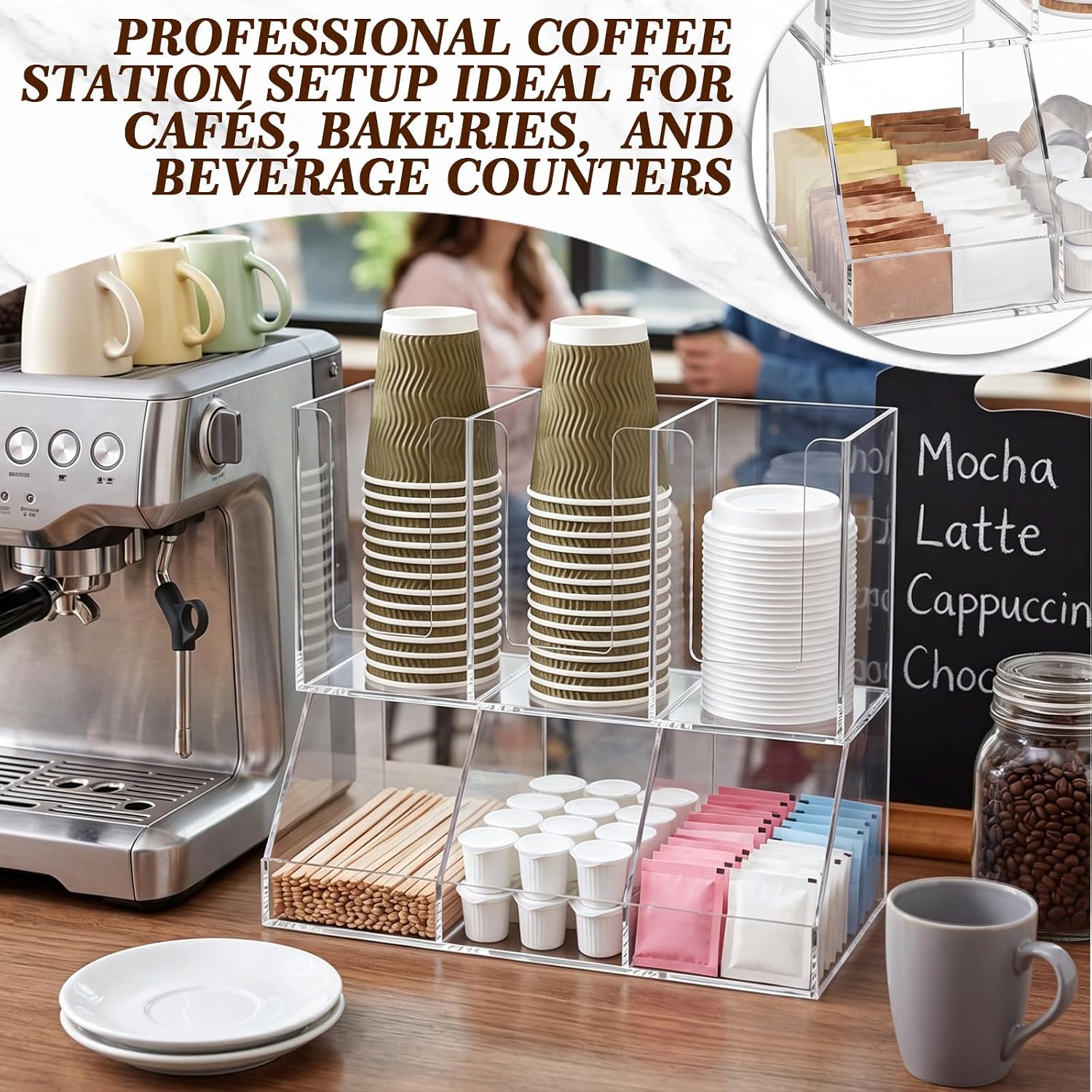 Acrylic Coffee Cup Lid Organizer