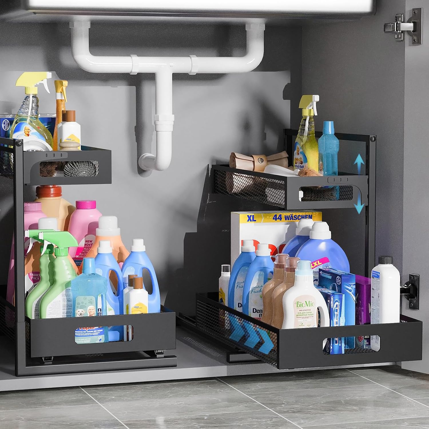 Sliding Metal Under Sink Organizer