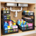 3-Tier Black Metal Under Sink Organizer