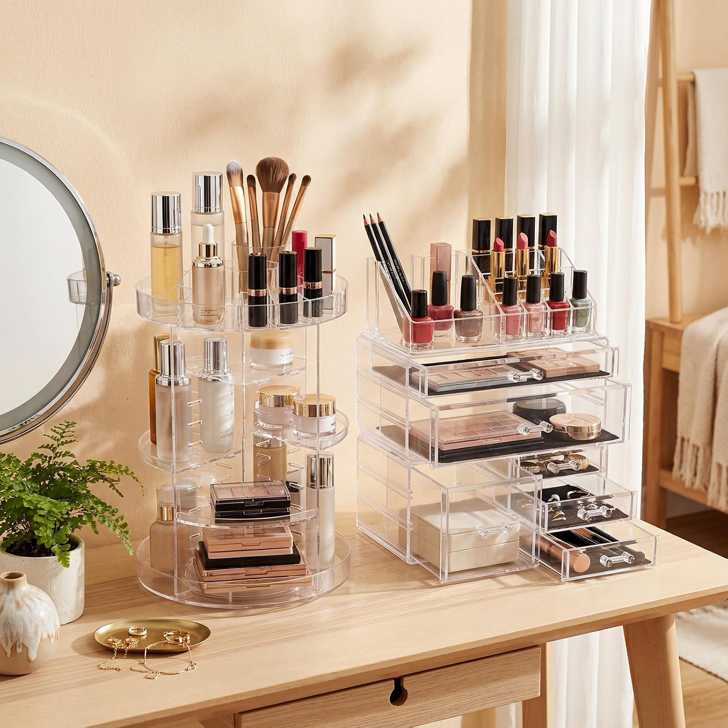 Rotating Acrylic Makeup Organizer