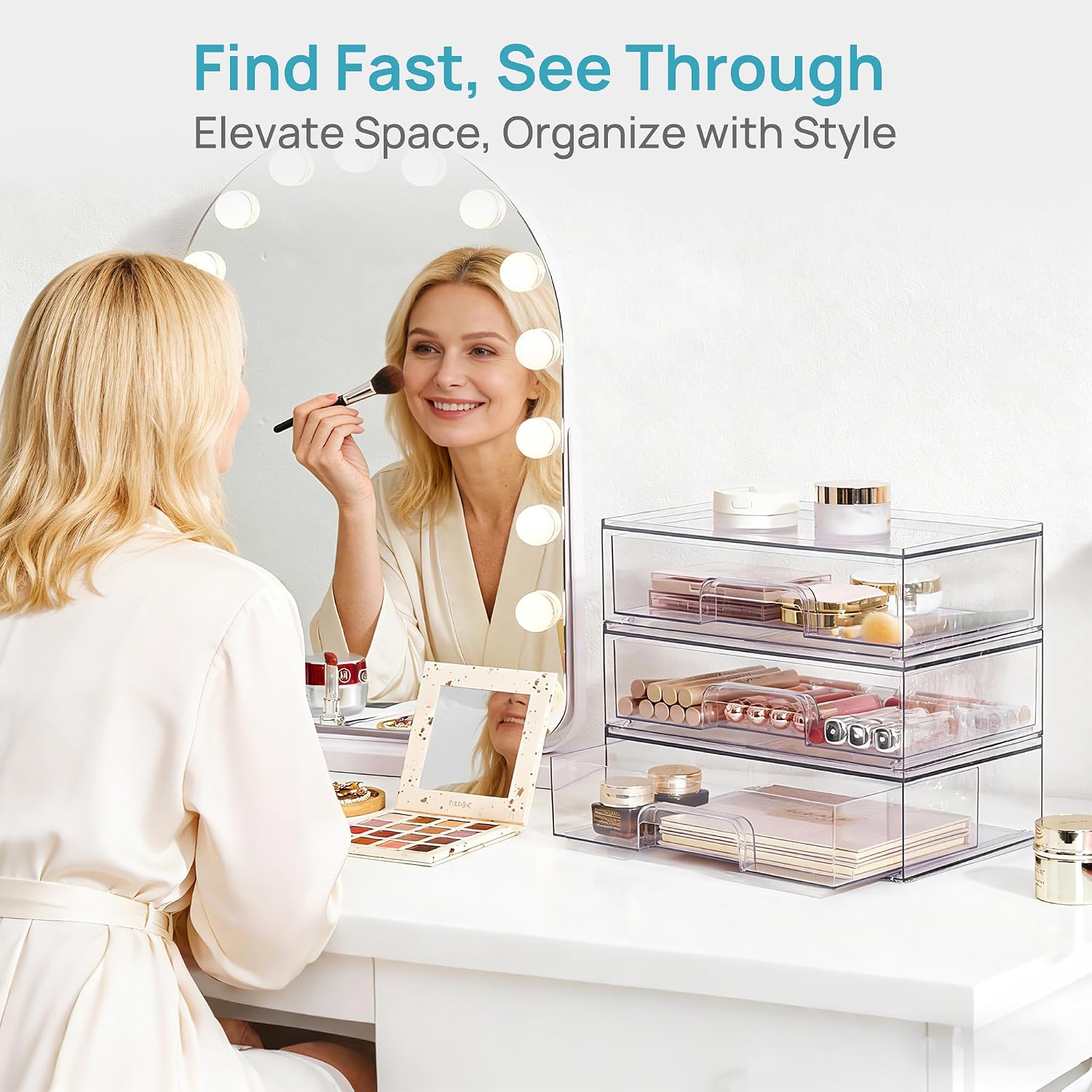 Stackable Acrylic Makeup Drawers