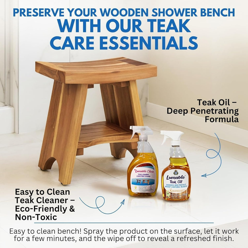 18 Inch Compact Teak Shower Bench
