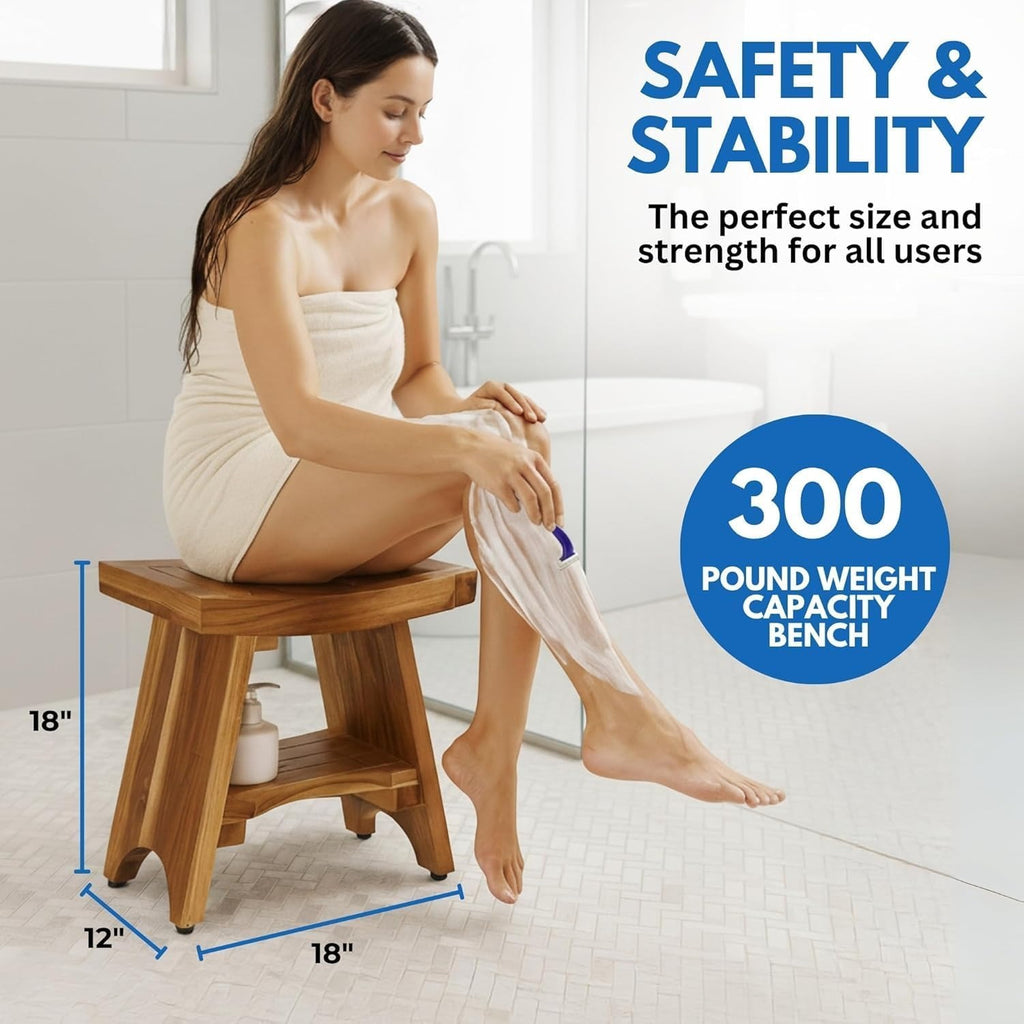 18 Inch Compact Teak Shower Bench