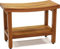 24 Inch Sumba Teak Shower Bench With Shelf